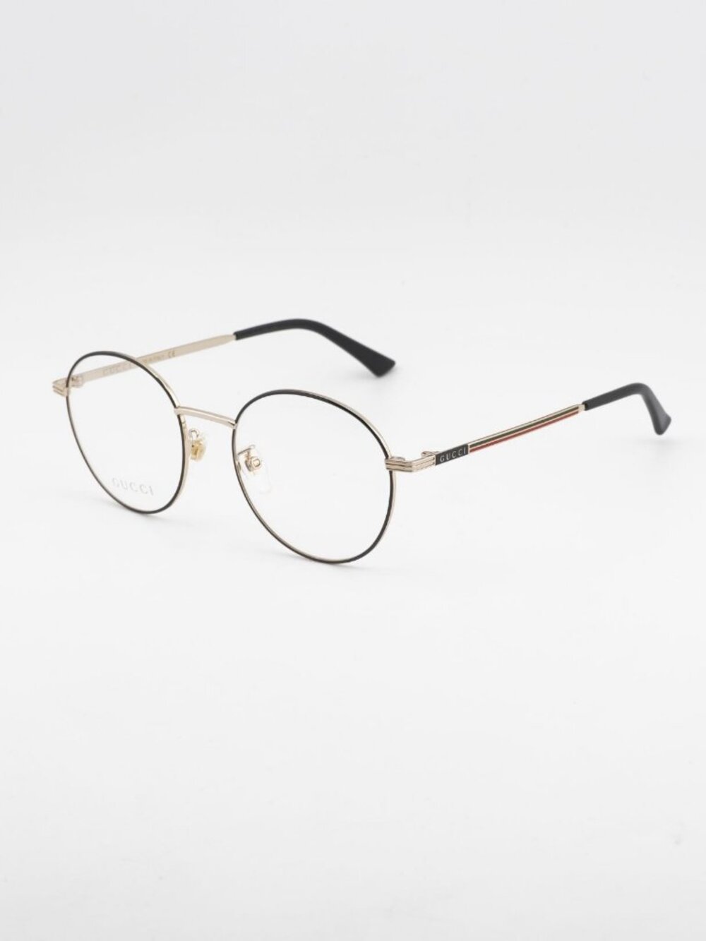 Gucci GG0839OK 001 Eyeglasses Black / Gold 52mm Round Frame
